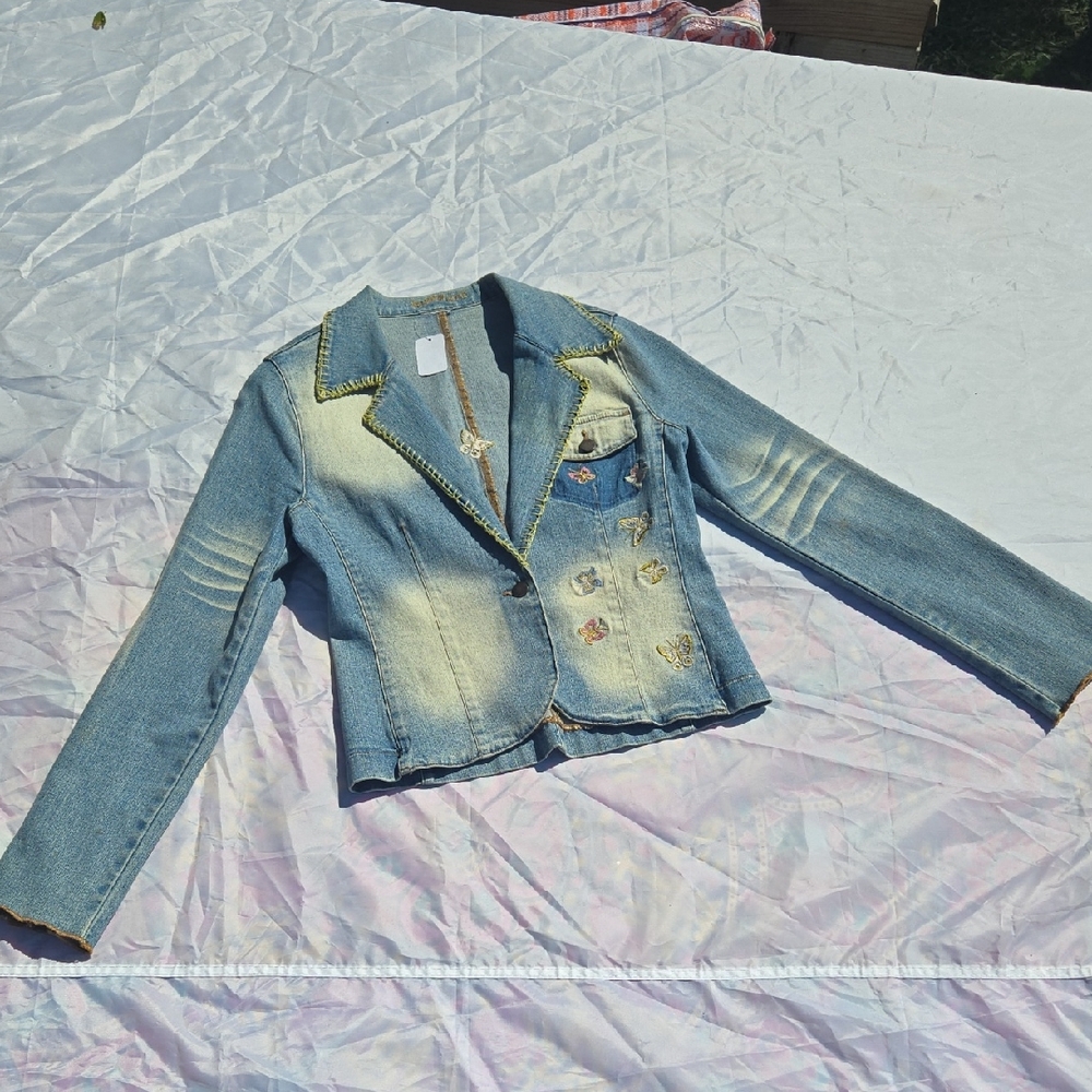 Stylish Blue Denim Jacket - Hippie Jeans- XS